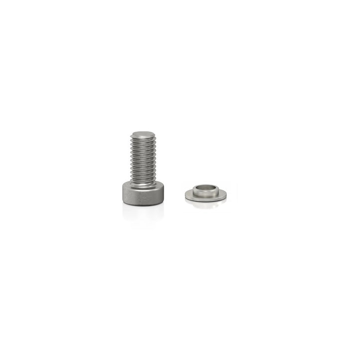 VIABLUE Spike Screws Screws, Stainless Steel, front view of a single cap-head screw beside its washer