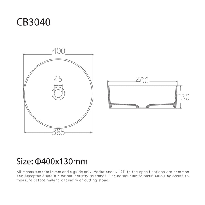 CB3040RB Black Basin For Aero Light Walnut Vanity Basins Arova