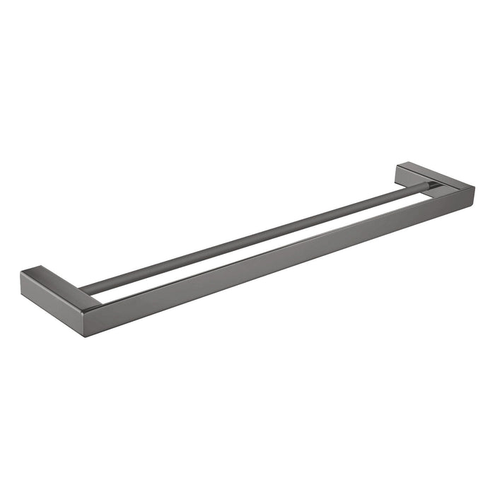 Viva Double Towel Rail 600mm Gunmetal Accessories Arova