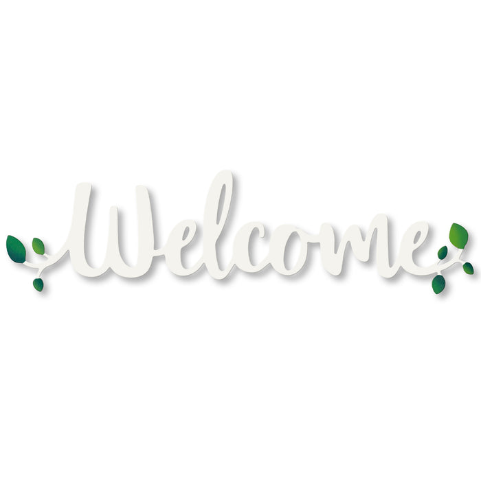 Welcome Magnetic Word w/ Greenery - 18" White