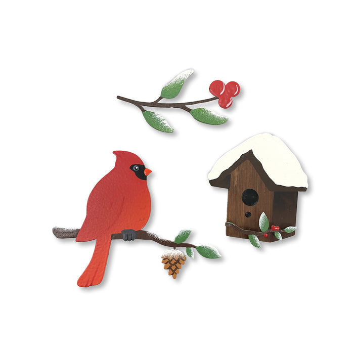 Winter Birdhouse Magnets S/3